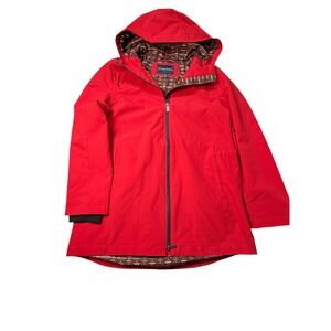 Pendleton Red Hooded Rain Jacket Southwestern Print Lining Small CW340